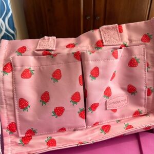 Pink Strawberry Print Tote